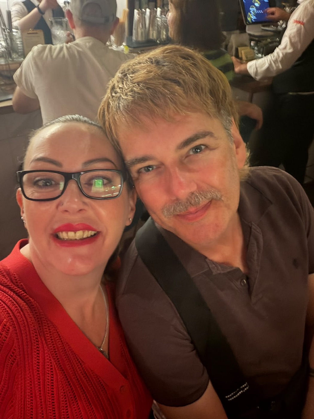 A selfie in a busy tapas bar in Alicante